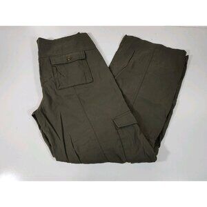 Prana Breathe Convertible Cargo Pants Womens 10 Army Green Hiking *no drawstring